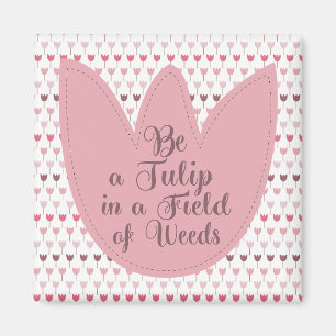 Einfaches rosa Tulip-Muster Magnet