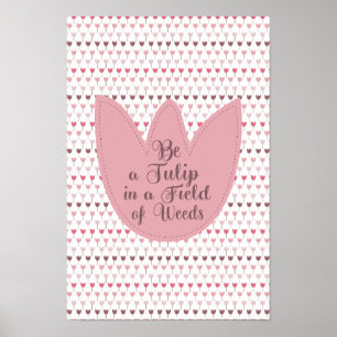 Einfaches rosa Tulip-Muster Poster
