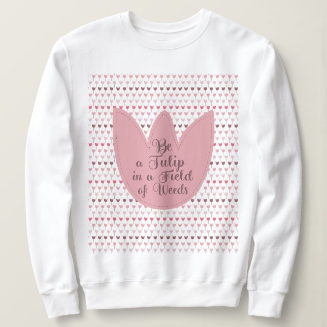 Einfaches rosa Tulip-Muster Sweatshirt (Design vorne)