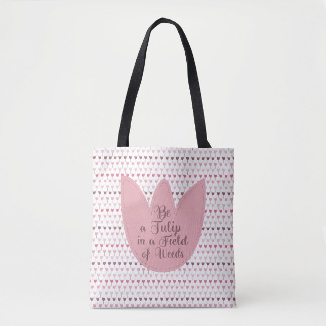 Einfaches rosa Tulip-Muster Tasche (Vorderseite)