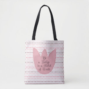 Einfaches rosa Tulpenmuster Tasche