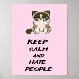 Einfaches rosa Zitat für Katzenliebhaber Poster