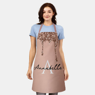 Einfaches Roségold-Initialen Modern Monogramm  Schürze