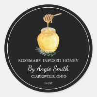Einfaches Rosmarin-Imkerhonig-Label
