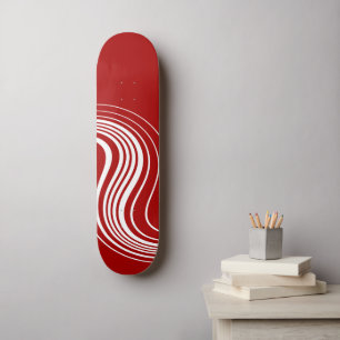 Einfaches Rot-Weiß-wirbeln Skateboard