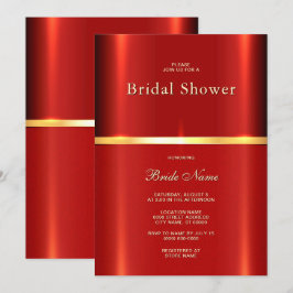 Einfaches Rotes Brautparty Einladung