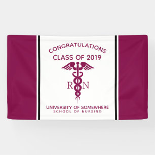 Einfaches rotes Caduceus Krankenzeichen Banner