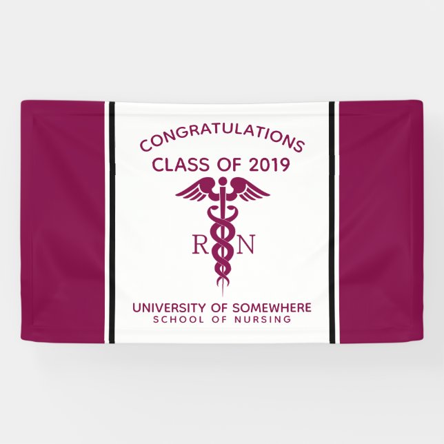 Einfaches rotes Caduceus Krankenzeichen Banner (Horizontal)