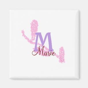 Einfaches rotes Glitter-Monogramm, fügen Sie Ihren Magnet