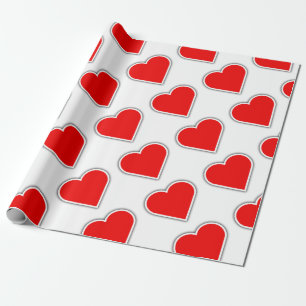 Einfaches rotes Herz Geschenkpapier