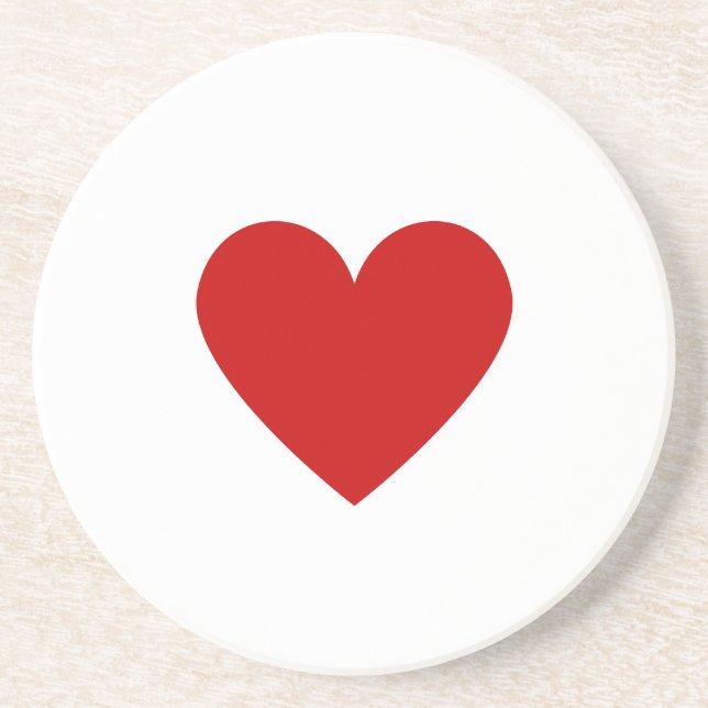 Einfaches Rotes Herz Moderne Liebe Minimalistisch  Getränkeuntersetzer (Vorne)