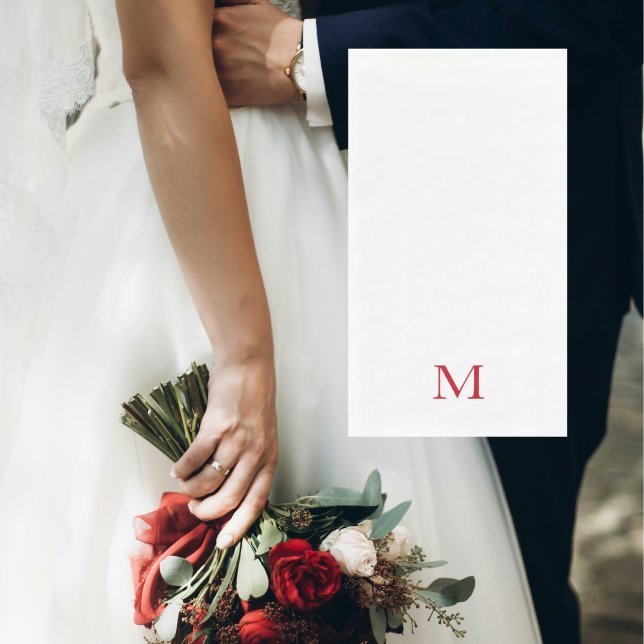 Einfaches rotes Monogramm Hochzeit Serviette (Von Creator hochgeladen)