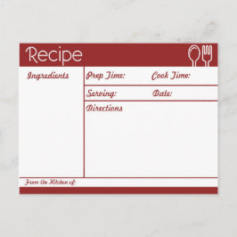 Einfaches rotes Rezept ohne Leine Postkarte