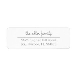 Einfaches Rückgabeadresse-Label für graue Skripte