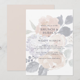 Einfaches rustikales Blumenbrunch und Bubbly Dusch Einladung