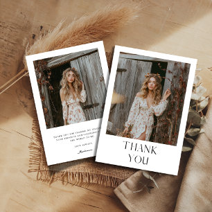 Einfaches rustikales Boho Wedding Brautparty Foto Dankeskarte