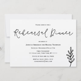 Einfaches rustikales Botanisches Leaf Probe Dinner Einladung