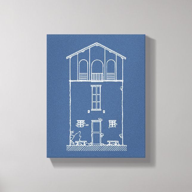 Einfaches rustikales Haus Modernes Konzept | Navy  Leinwanddruck (Vorderseite)