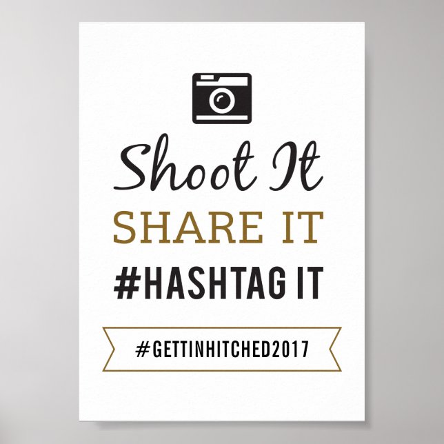 Einfaches rustikales Hochzeitsszeichen für 12x18 H Poster (Vorne)