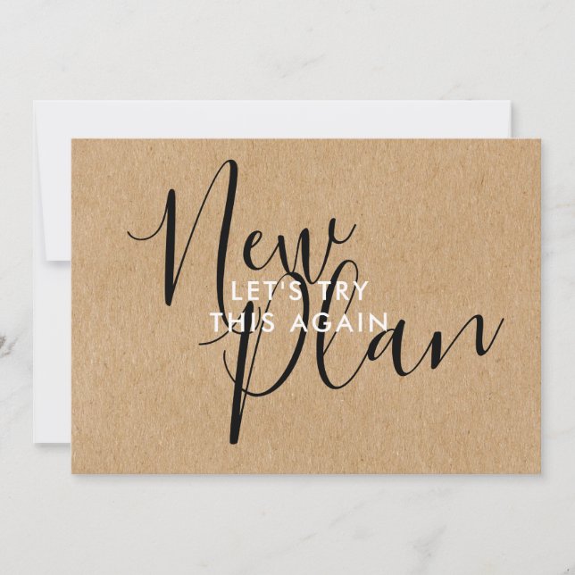 Einfaches rustikales Skript Neuer Plan Ändern des  Einladung (Vorderseite)