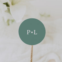 Einfaches Salbeigrün | Elegantes Monogramm