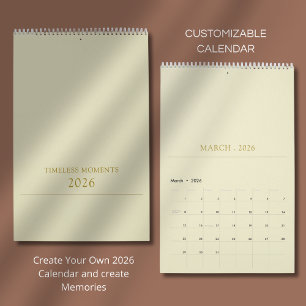 Einfaches, sauberes typografisches Design Kalender