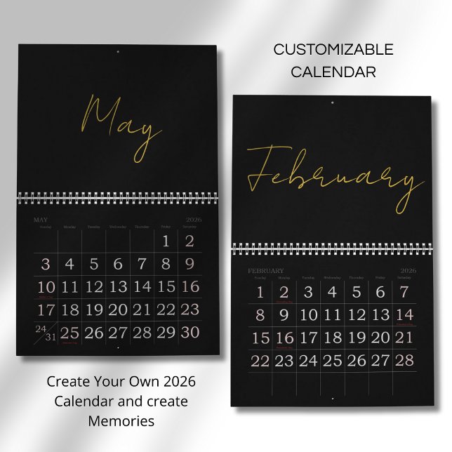 Einfaches, sauberes typografisches Design Kalender (Von Creator hochgeladen)