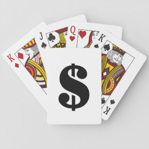 Einfaches Schablonen-Alphabet des Dollar-Zeichen-  Spielkarten