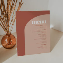 Einfaches schick peach terracotta arch menu