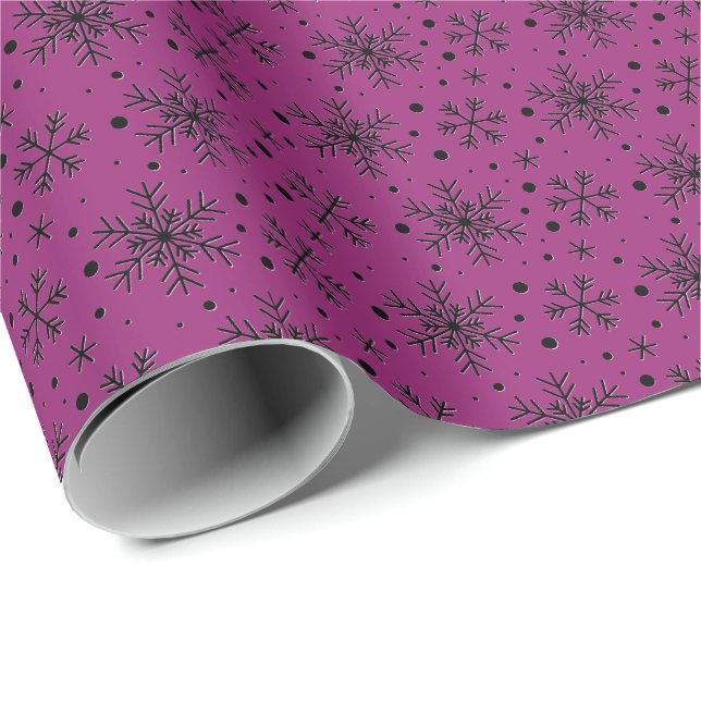 Einfaches Schneeflockenmuster Geschenkpapier (Rolleneckpunkt)