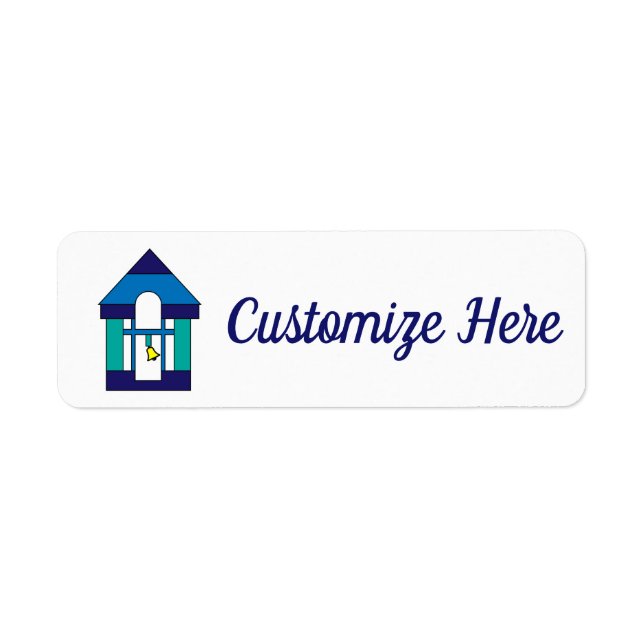 Einfaches Schulhaus oder Church Bell Tower Labels (Vorne)