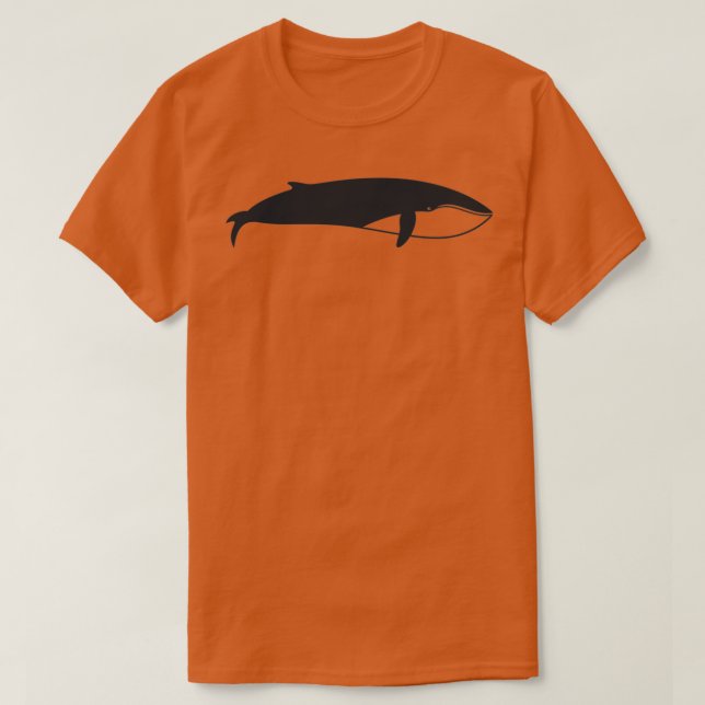 Einfaches Schwarz auf weißem Wal 3 T-Shirt (Design vorne)