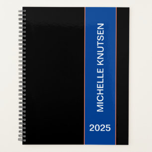 Einfaches Schwarz/Blau-Personalisierter Planer 202