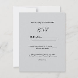 einfaches Schwarz hinzufügen Ihren Namen Text edit RSVP Karte
