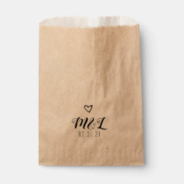 Einfaches Schwarz-Hochzeitslogo für das Herz Geschenktütchen
