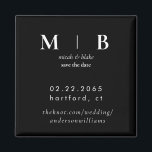 Einfaches Schwarz-Monogramm B/W Hochzeit Das Datum Magnet<br><div class="desc">Zeitgenössische Schwarz-Weiß-Monogramm Hochzeit speichern Sie das Datum Magnet. Einfach.</div>
