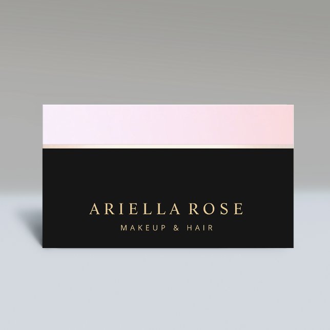 Einfaches Schwarz Rosa Ombre Schönheitssalon Visitenkarte (Von Creator hochgeladen)