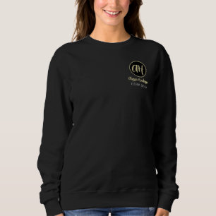 Einfaches Schwarz-Tan-Floristik-Geschäftslogo Sweatshirt