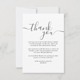 Einfaches Schwarz-Weiß-Brautparty Dankeskarte