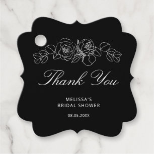 Einfaches Schwarz-Weiß-Brautparty Geschenkanhänger