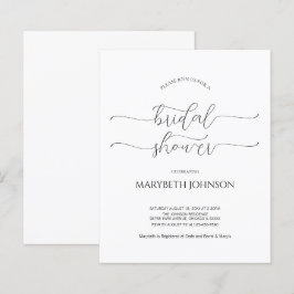 Einfaches Schwarz-Weiß-Brautparty mit minimalem Sk