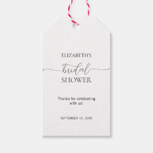 Einfaches Schwarz-Weiß-Brautparty mit minimalem Sk Geschenkanhänger