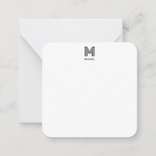 Einfaches Schwarz-Weiß-Budget für Monogramm Mitteilungskarte