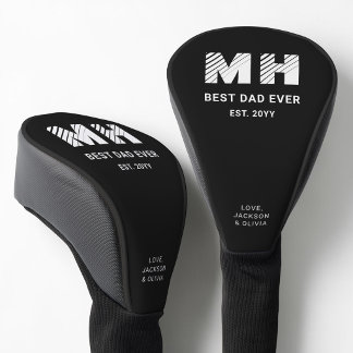 Einfaches Schwarz-Weiß-Cooles Monogramm Bester Vat Golf Headcover