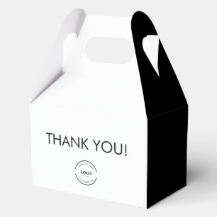 Einfaches Schwarz-Weiß-Danke-Logo  Geschenkschachtel