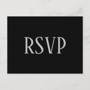 Einfaches Schwarz-Weiß-Design - RSVP-Postkarte Postkarte
