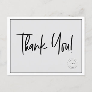 Einfaches Schwarz Weiß Firmenlogo Danke fürs Folge Postkarte