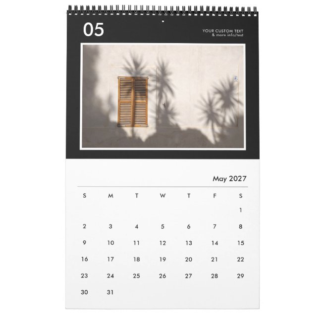 Einfaches Schwarz-Weiß-Foto 2023 Kalender (Mai 2027)