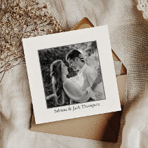 Einfaches Schwarz-Weiß-Foto Dankeschön Karte