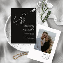 Einfaches Schwarz-Weiß-Foto Save the Date